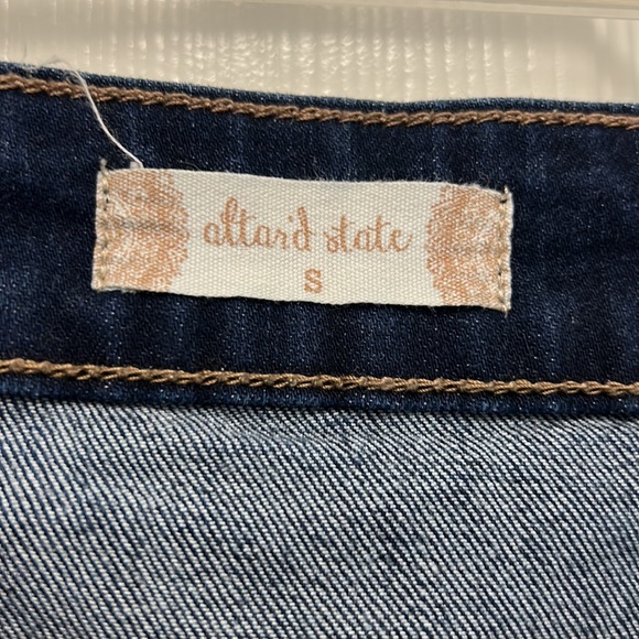 Altar’d State Womens Denim Skirt Sz S Mini Snap Button Front Pockets NWOT - Picture 6 of 6